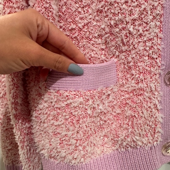 Kate Spade Pink Button Down Knit Cardigan with Clear Spade Buttons - Picture 10 of 10
